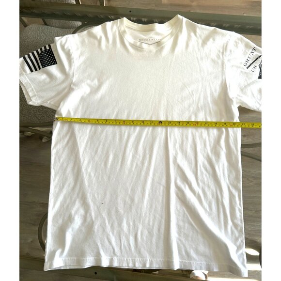 Grunt Style Mens White Short Sleeve T-Shirt With Patriotic Flag Design Size L - Picture 5 of 6